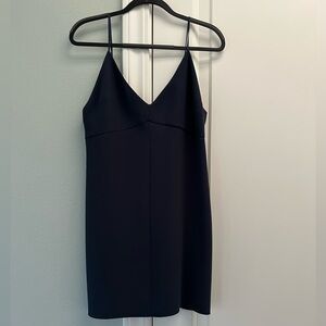 Aritzia Wilfred Mini V Neck Cocktail Dress, Navy, Size 8